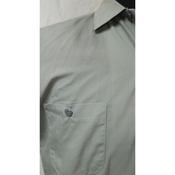 Sears 1970s Vintage Perma Press Short Sleeve Gray Button-Up Work Shirt M 15x15.5 - Picture 5 of 11